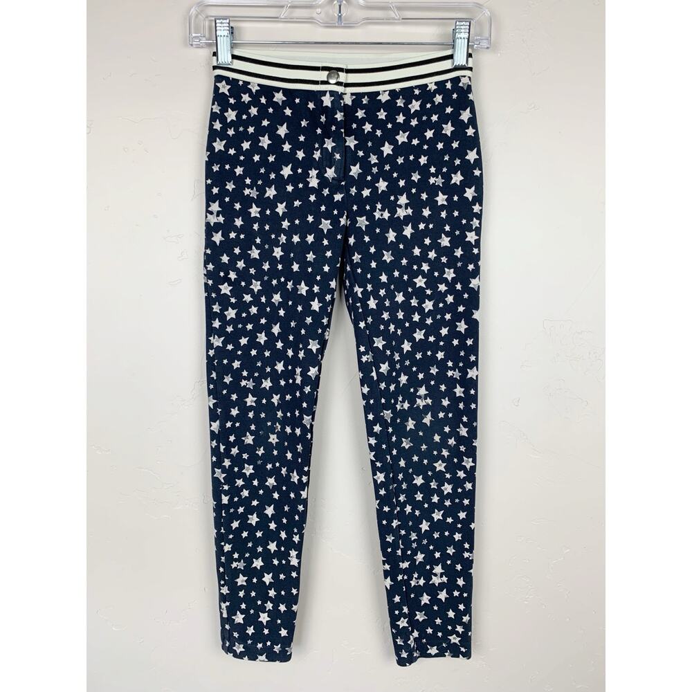 J Crew Crewcuts Skinny Pants Blue Star Pattern Thick Stretchy Leggings Girls 12